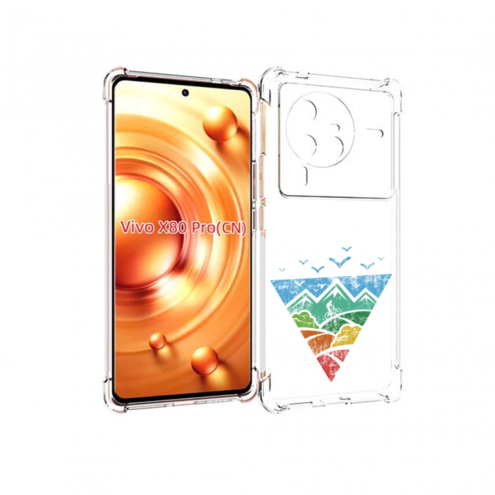 

Чехол MyPads Лес земля море чайки для Vivo X80 Pro, Прозрачный, Tocco