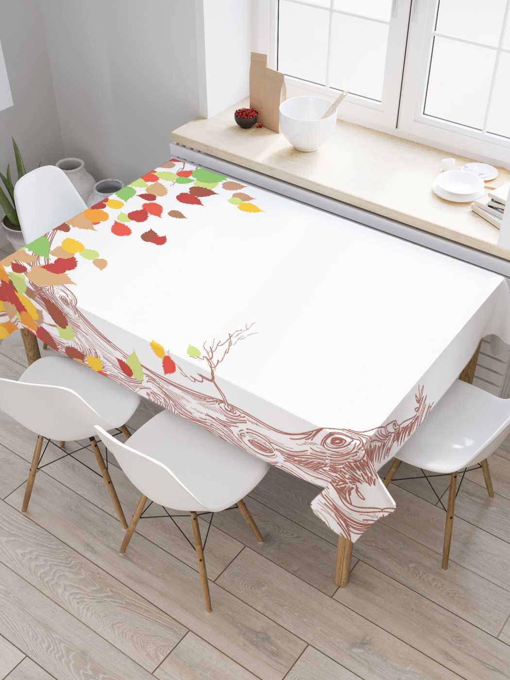 

Скатерть прямоугольная JoyArty "Осенняя тоска" из сатена, 180x145 см, Желтый, Осенняя тоска