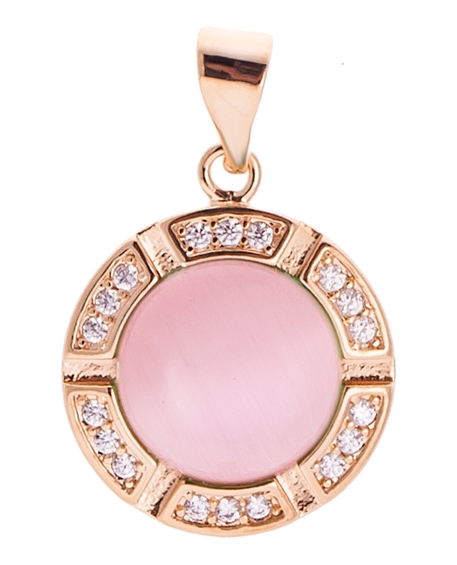 Кулон из бижутерного сплава Lotus Jewelry 3044P-08CA-pink кошачий глаз