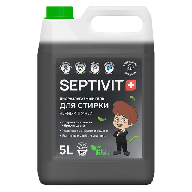 

Гель для стирки SEPTIVIT Premium для черных тканей, 5 л