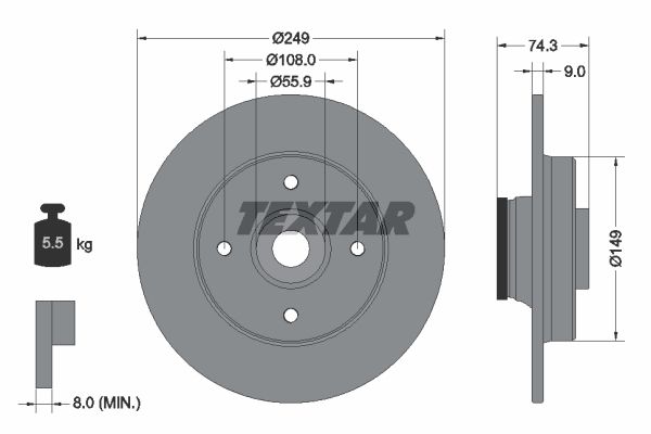 Тормозной диск Textar 92194103