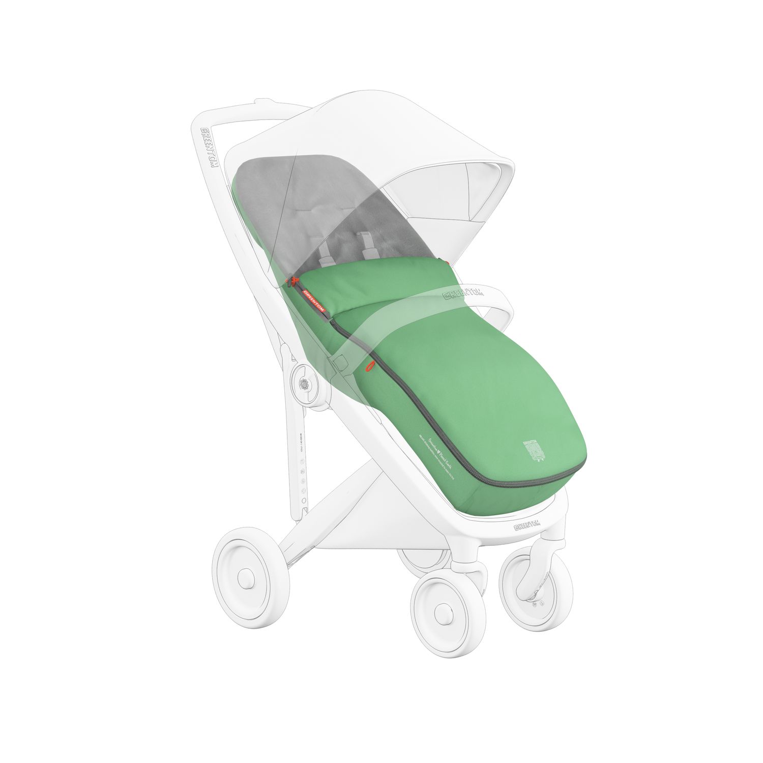 

Конверт в коляску Greentom зеленый I