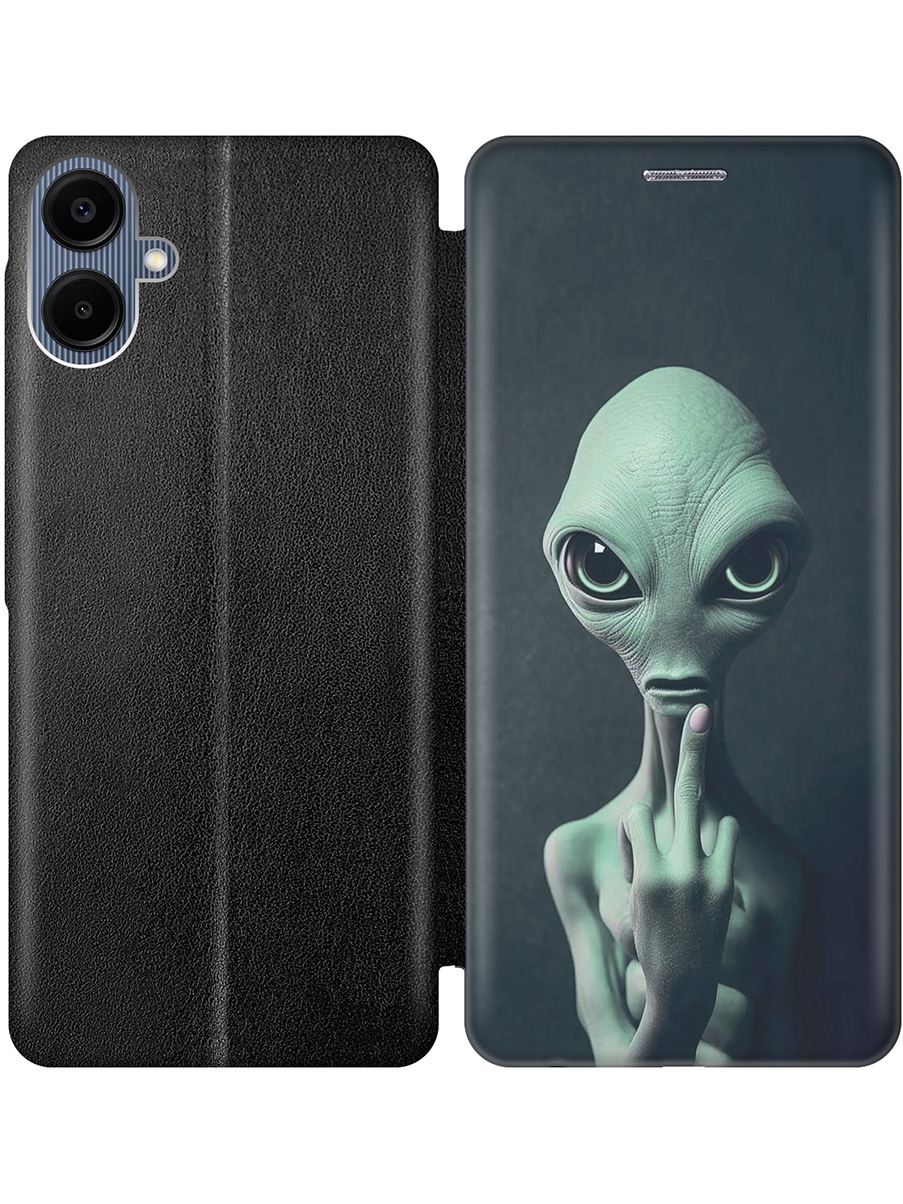 

Чехол-книжка на Samsung Galaxy A06 с принтом "Инопланетянин" черный, Черный;зеленый;синий, 786717513