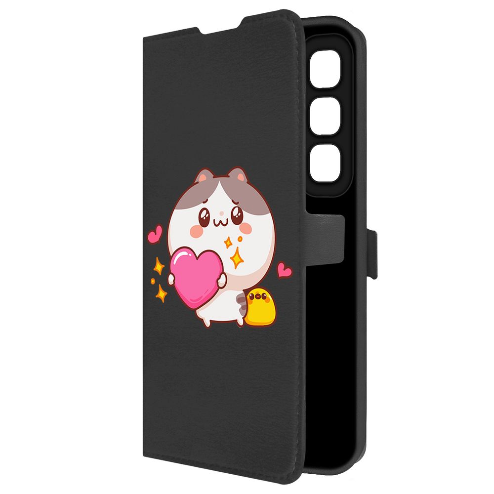 

Чехол-книжка Krutoff Eco Book для Infinix Hot 50 Сердце для тебя (черный)