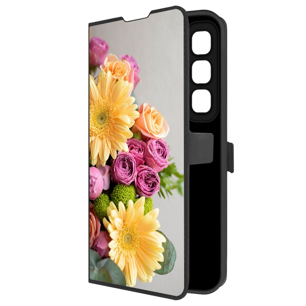 

Чехол-книжка Krutoff Eco Book для INFINIX Hot 50 Букет (черный)