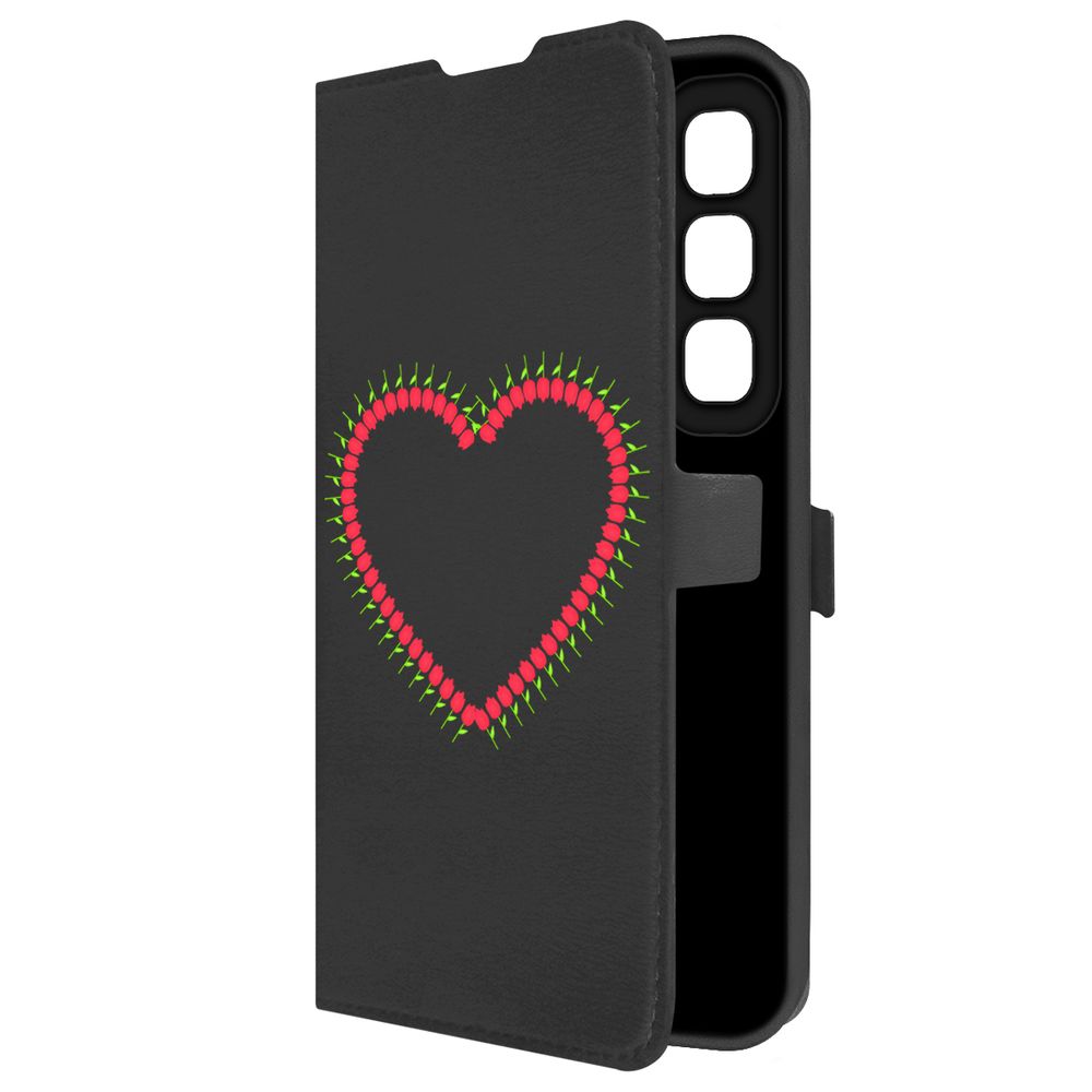

Чехол-книжка Krutoff Eco Book для INFINIX Hot 50 Сердце из тюльпанов (черный)
