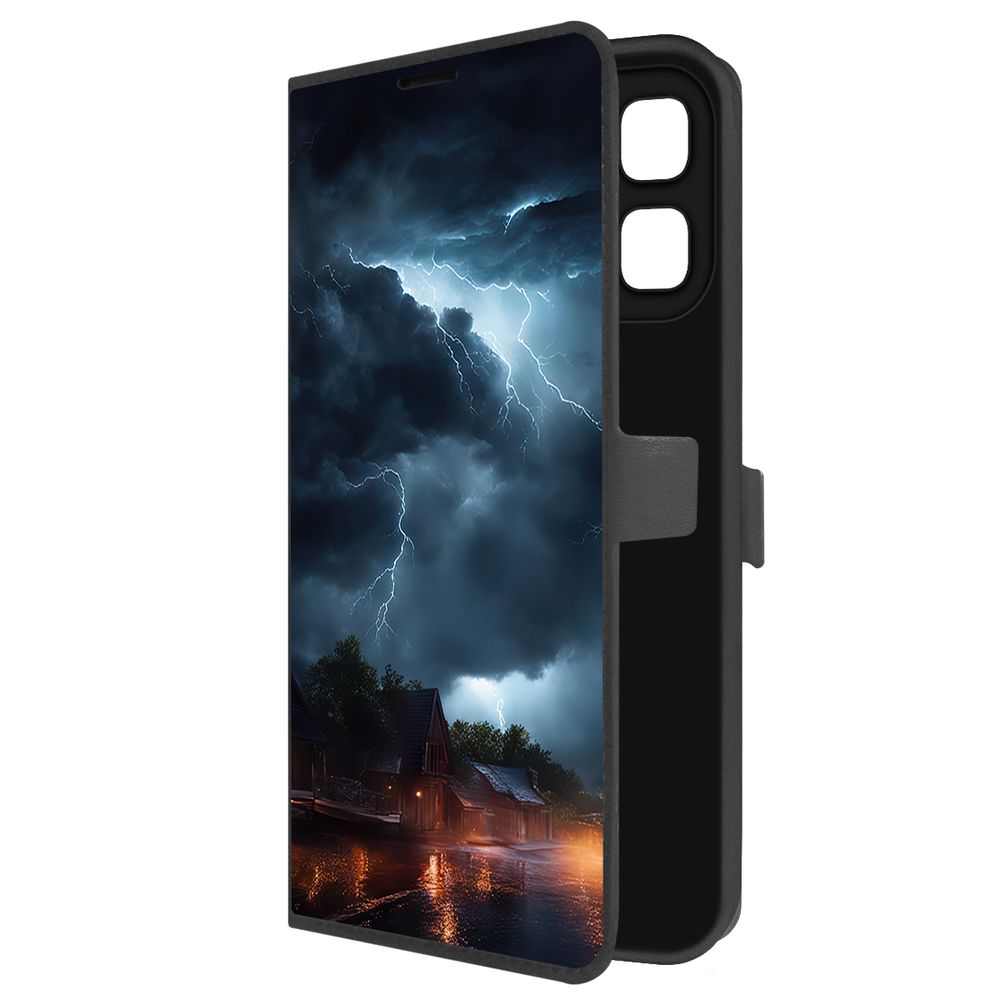 

Чехол-книжка Krutoff Eco Book для INFINIX Hot 50i Ночная гроза (черный)