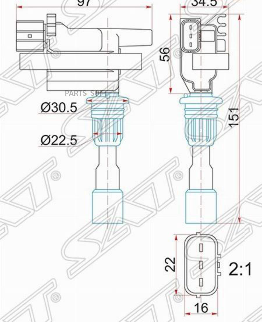Катушка Зажигания Mazda Zl#/Zm# Familia Bj5# 98- Sat арт. ST-ZL01-18-100