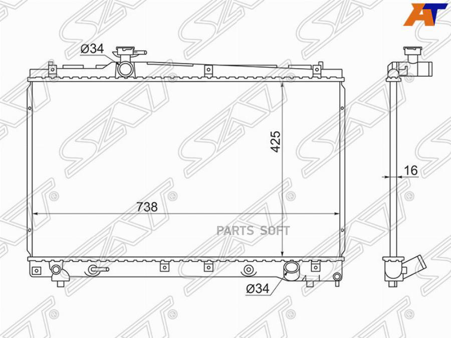 

Радиатор Toyota Voxy/Noah/Ipsum/Avensis Verso 1az/2az/3zr 01-09 Sat арт. TY0002-ACM20