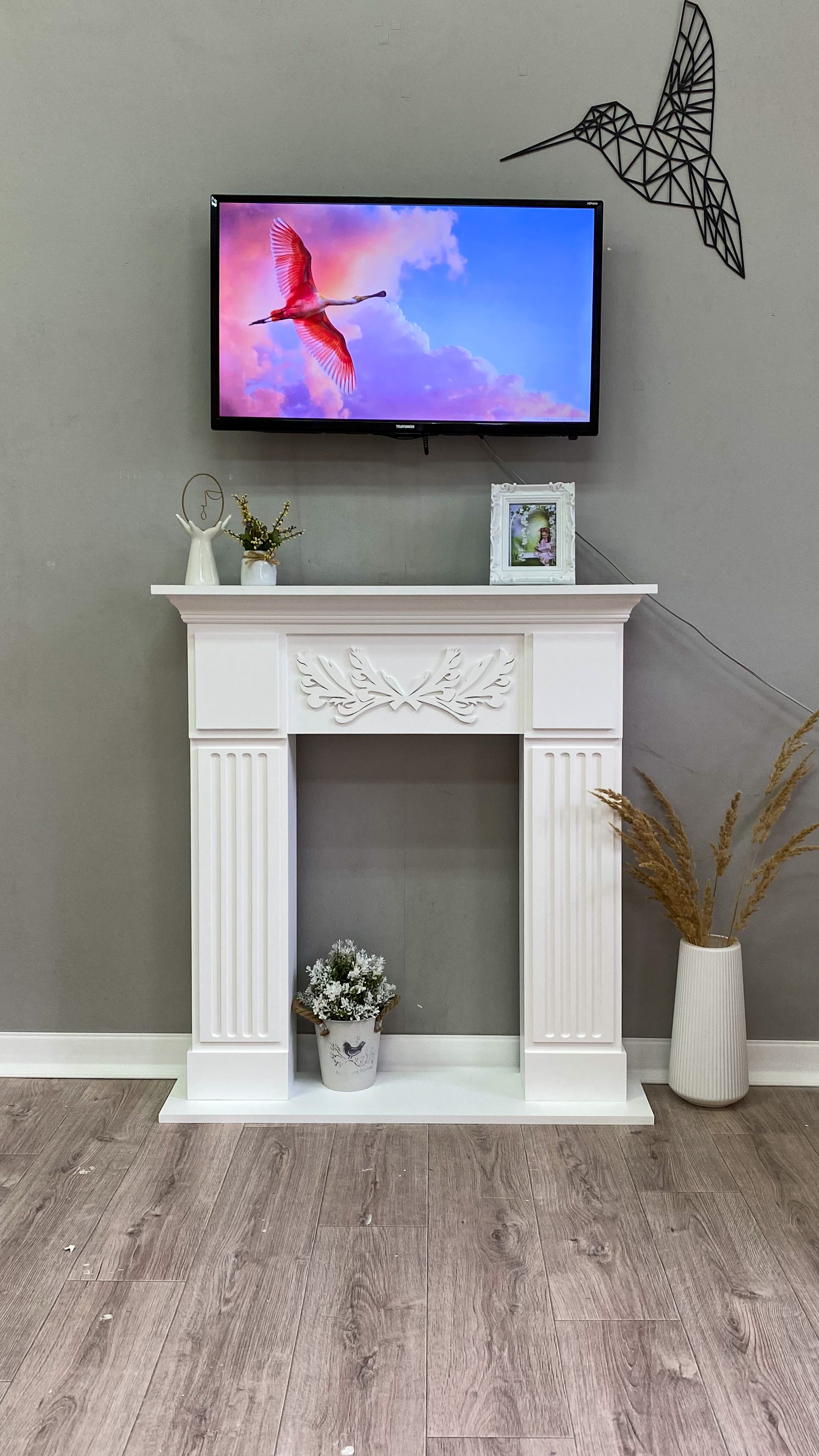 

Каминный портал разборный Kamin_decor_msk Италия 90, белый, Италия