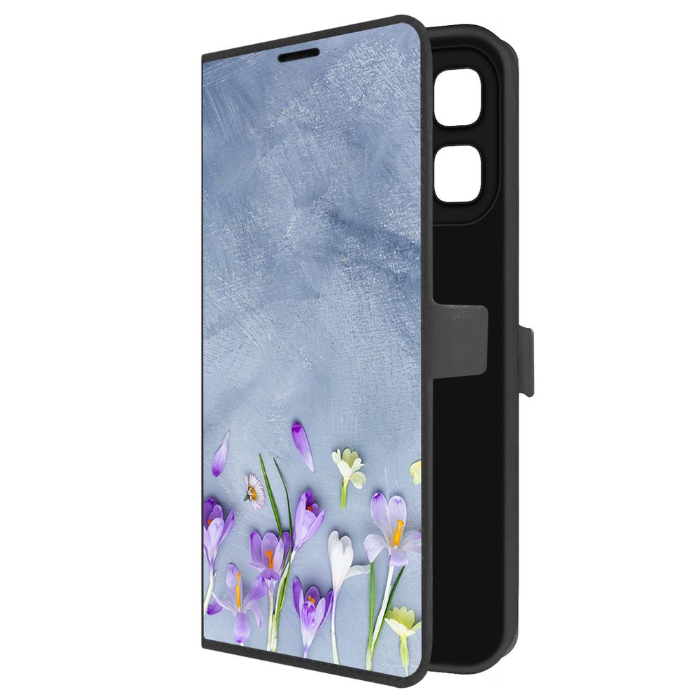 

Чехол-книжка Krutoff Eco Book для INFINIX Hot 50i Цветочное настроение (черный)