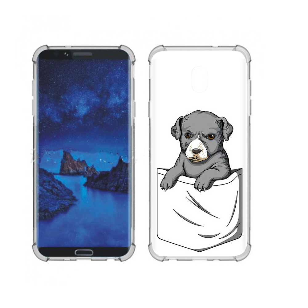 

Чехол MyPads Tocco для Samsung Galaxy J7 (2018) собачка в кармане (PT226928.596.611), Прозрачный, Tocco