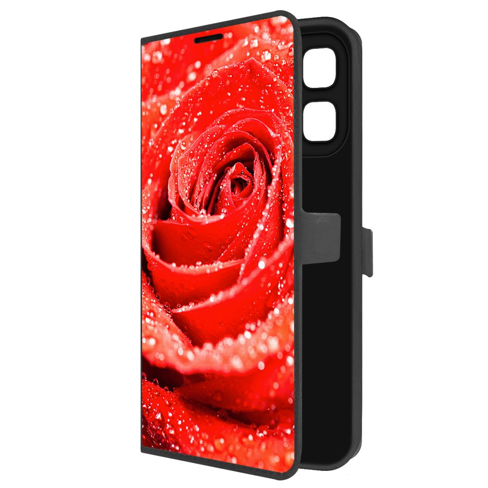

Чехол-книжка Krutoff Eco Book для INFINIX Hot 50i Роза (черный)