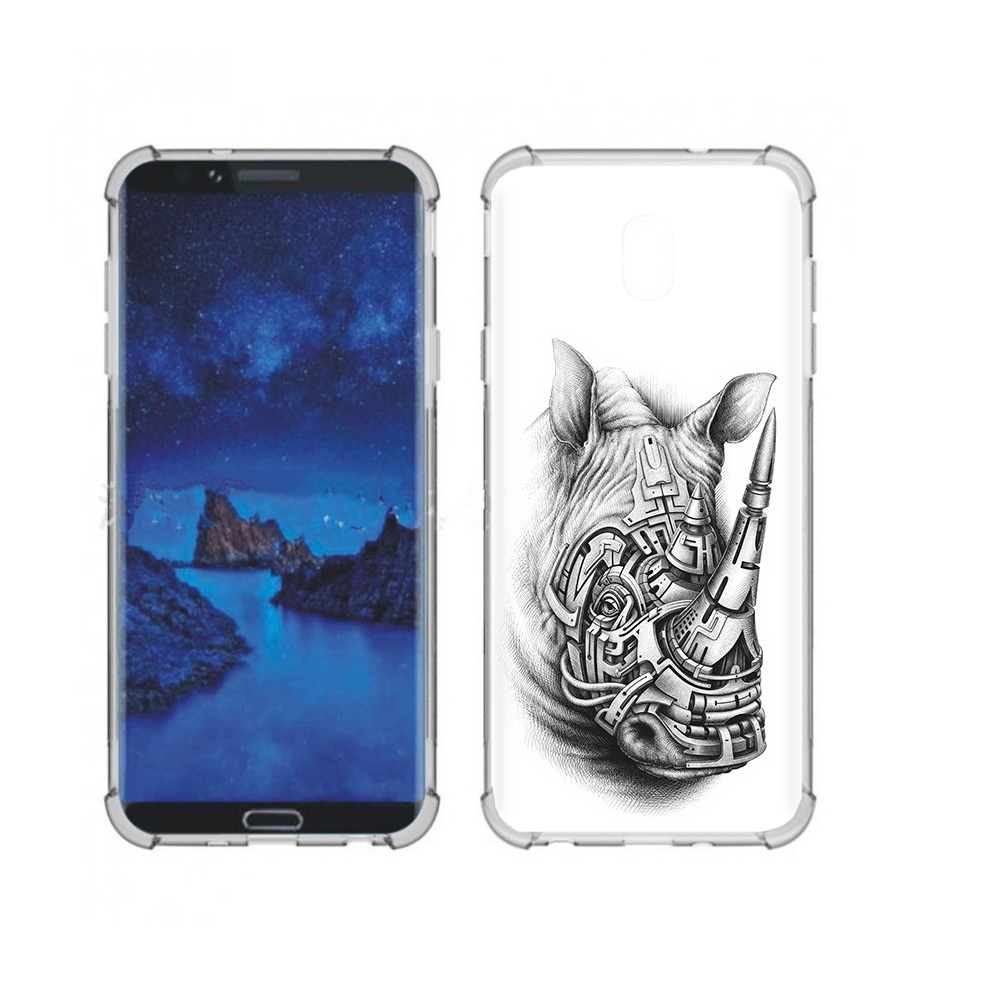 

Чехол MyPads Tocco для Samsung Galaxy J7 (2018) стальной носорог (PT226928.596.620), Прозрачный, Tocco