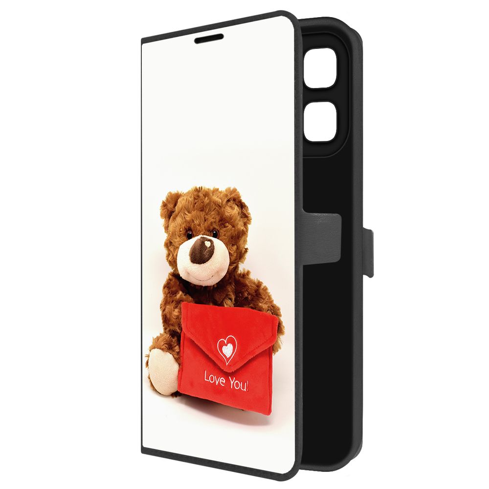 

Чехол-книжка Krutoff Eco Book для INFINIX Hot 50i Медвежонок тебя любит (черный)