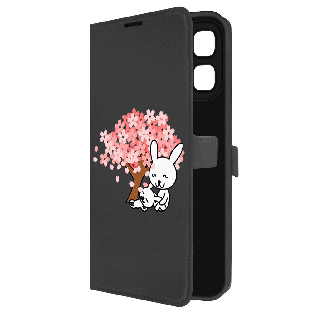 

Чехол-книжка Krutoff Eco Book для INFINIX Hot 50i Кролики (черный)