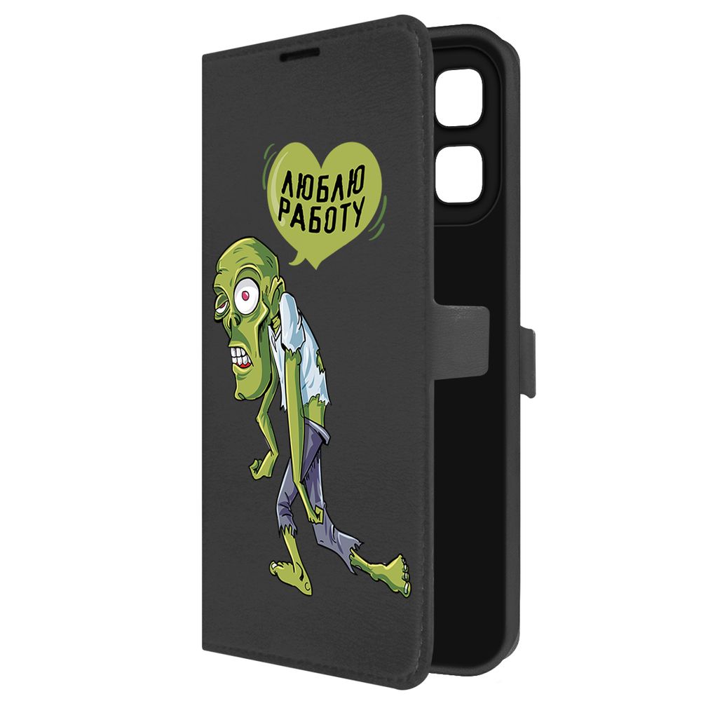 

Чехол-книжка Krutoff Eco Book для INFINIX Hot 50i Люблю Работу (черный)