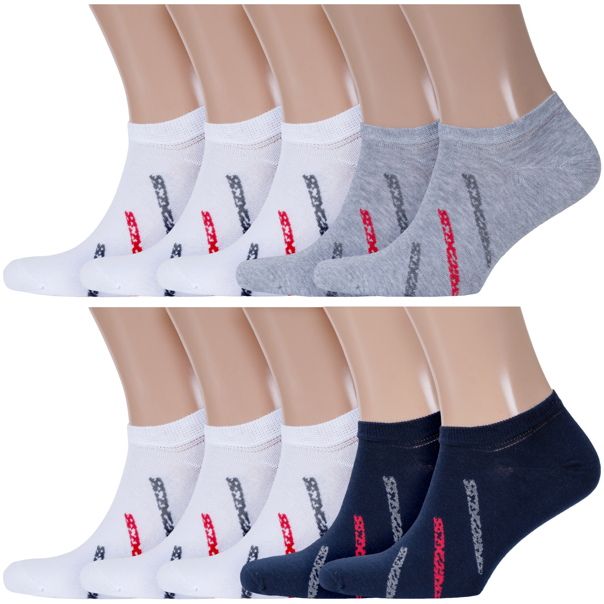 

Комплект носков мужских Rusocks 10-М3-23714 разноцветных 27-29, Белый;серый;синий, 10-М3-23714