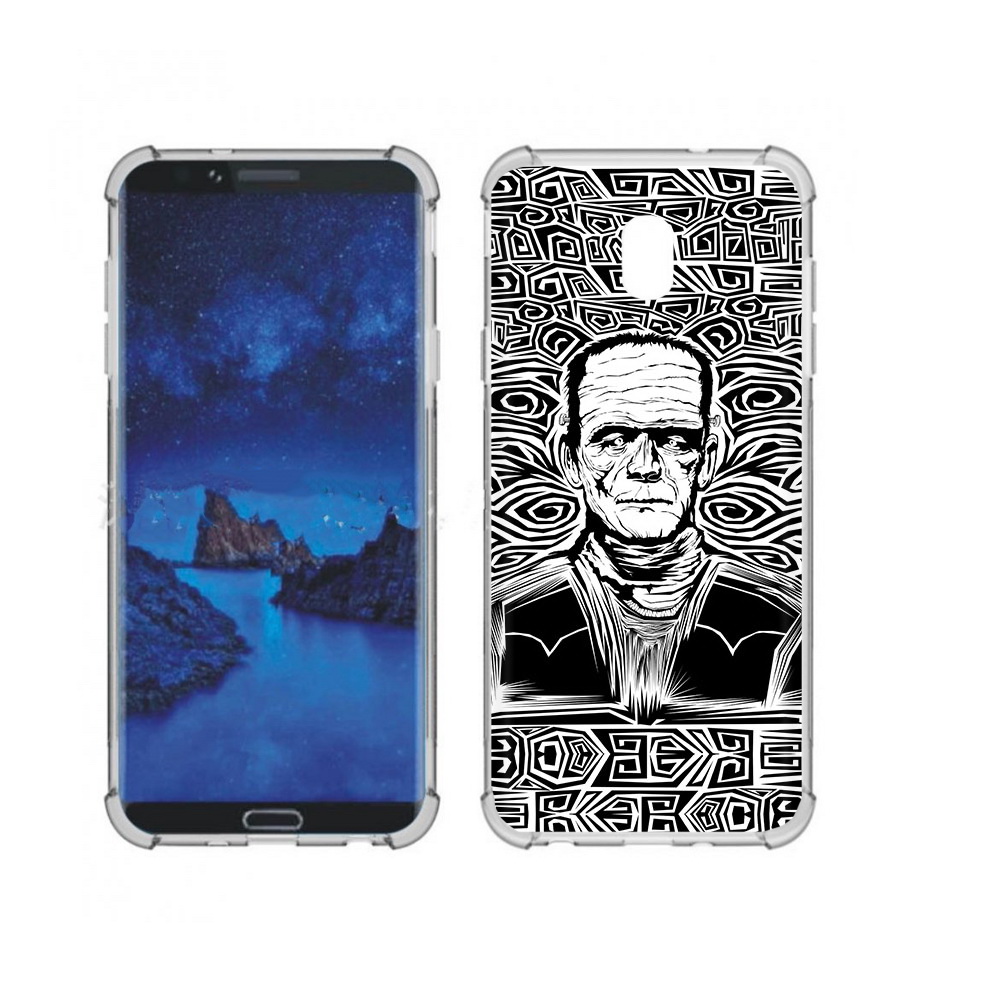 

Чехол MyPads Tocco для Samsung Galaxy J7 (2018) франкенштейн черно белый, Прозрачный, Tocco