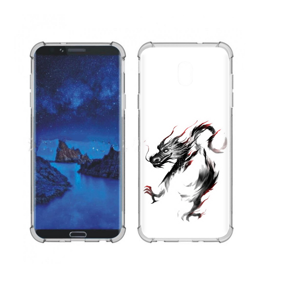 

Чехол MyPads Tocco для Samsung Galaxy J7 (2018) черный дракон (PT226928.596.690), Прозрачный, Tocco