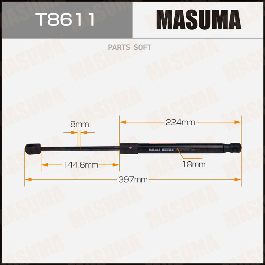 

Упор газовый багажника MASUMA, L=397mm (1/40)