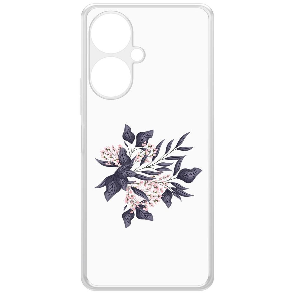 Чехол-накладка Krutoff Clear Case Розовые бутоны для Vivo Y27 4G