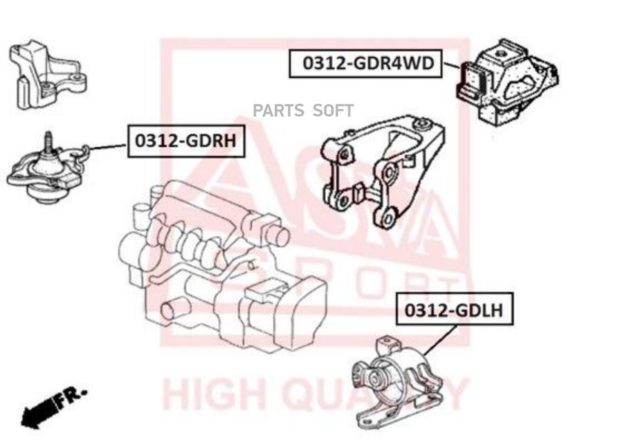 

Подушка Двигателя Задняя 4wd Honda Jazz I (2002-2008) Honda Fit I (2001-2008) ASVA арт. 03