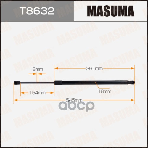 

Упор газовый багажника MASUMA, L=545mm (1/40)