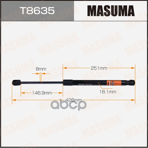 Упор газовый багажника MASUMA, L=426mm (1/40)