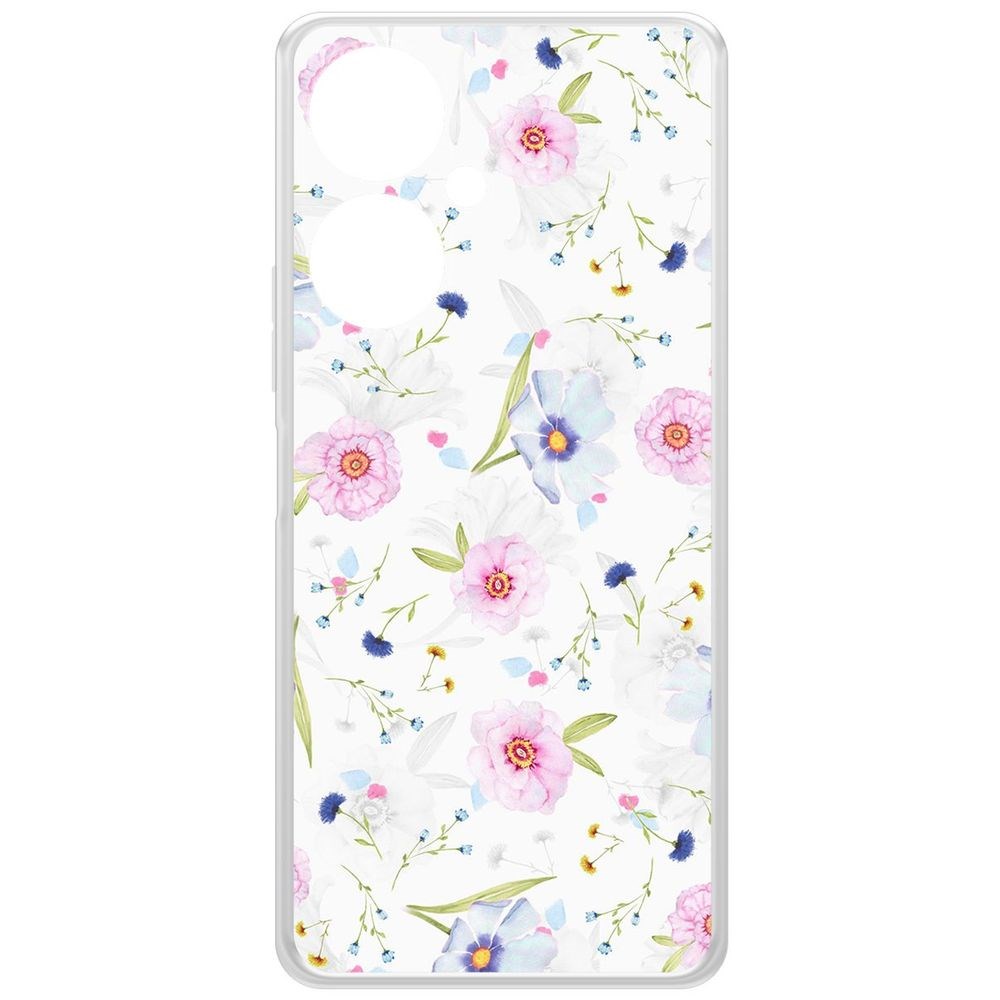 Чехол-накладка Krutoff Clear Case Цветочный паттерн 3 для Vivo Y27 4G
