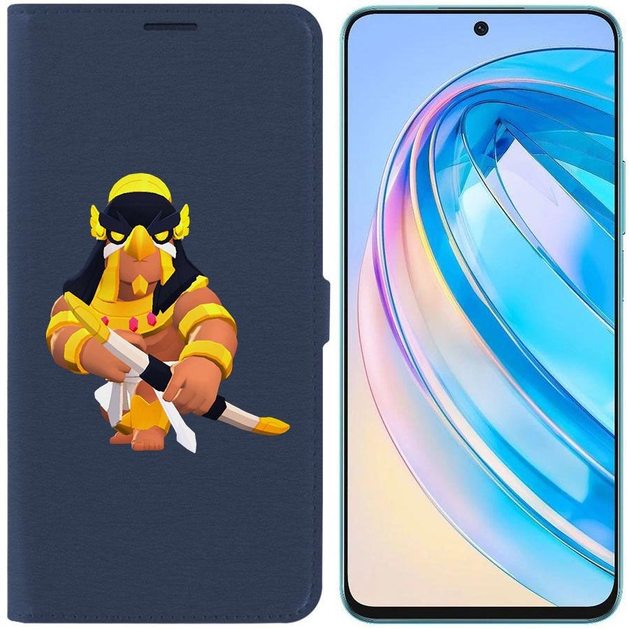 

Чехол-книжка Krutoff Eco Book для Honor X8a Brawl Stars-Бо Хорус (синий)