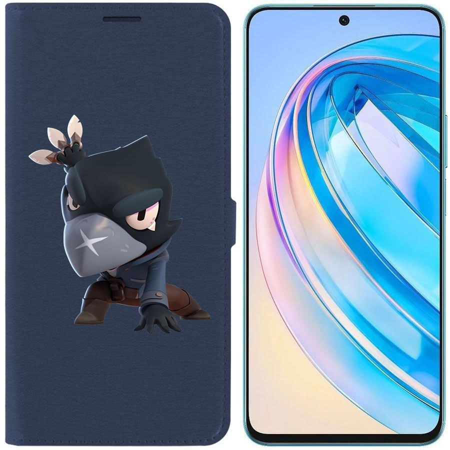 

Чехол-книжка Krutoff Eco Book для Honor X8a Brawl Stars-Ворон (синий)