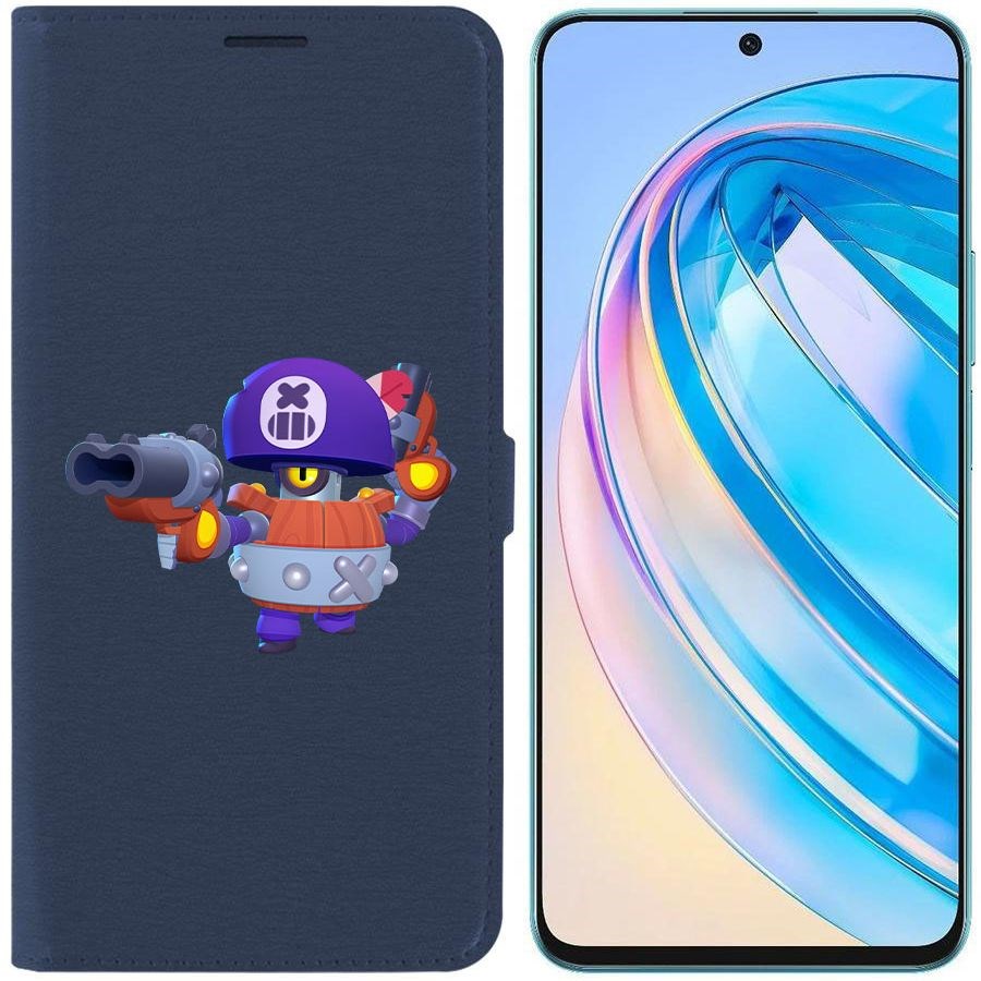 

Чехол-книжка Krutoff Eco Book для Honor X8a Brawl Stars-Дэррил (синий)