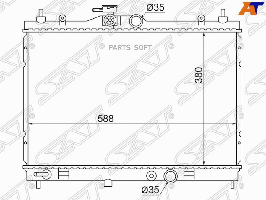 

SAT Радиатор NISSAN SENTRA 14-/BLUEBIRD SYLPHY/WINGROAD HR15DE-CR12/AD EXPERT HR15DE-CR12/