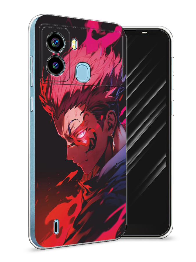 

Чехол Awog на Tecno Pop 6 "Взгляд Сукуны", Розовый;красный;черный, 302050-1