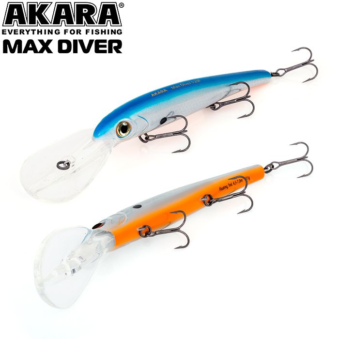 

Воблер Akara Max Diver 120F 21 гр 3/4 oz 4,7 in A12, Разноцветный, Max Diver