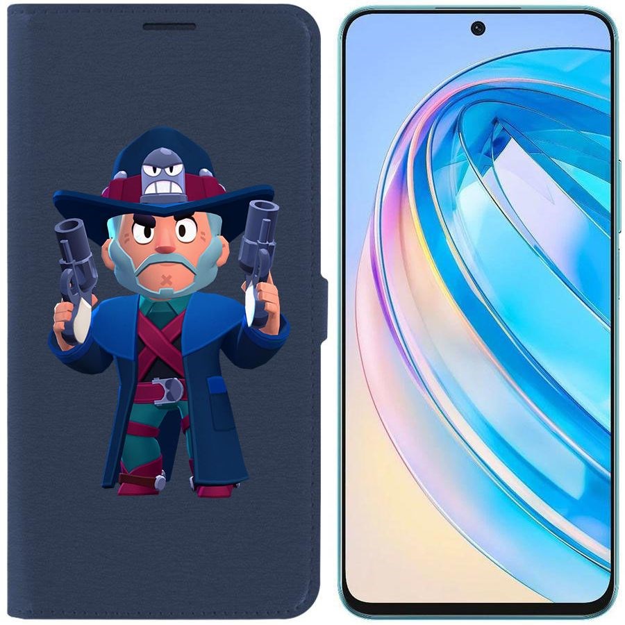 

Чехол-книжка Krutoff Eco Book для Honor X8a Brawl Stars-Стрелок Кольт (синий)