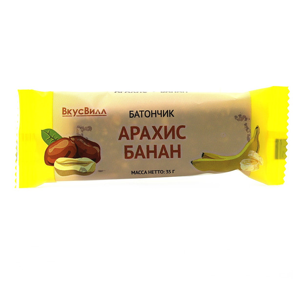 Батончик ВкусВилл Арахис-банан 35 г