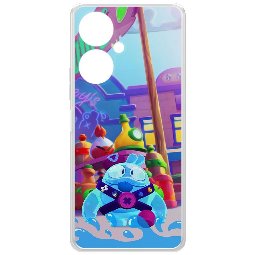 

Чехол-накладка Krutoff Clear Case Brawl Stars-Скуик для Vivo Y27 4G, Прозрачный