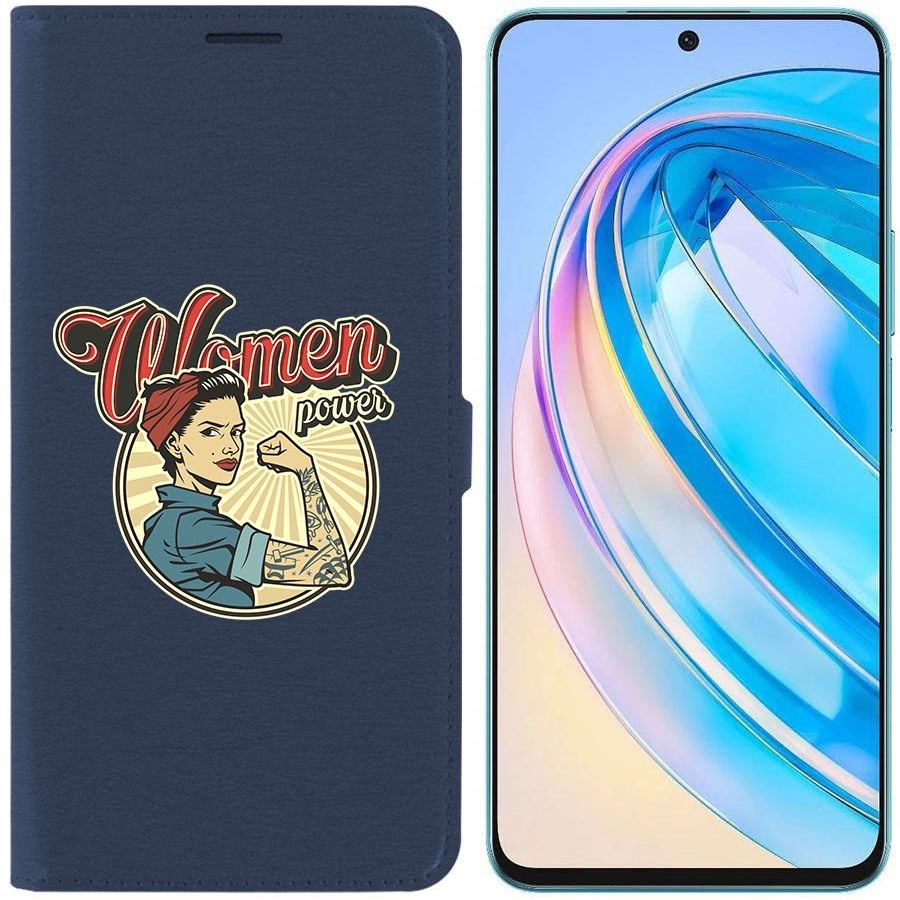 

Чехол-книжка Krutoff Eco Book для Honor X8a Women Power (синий)