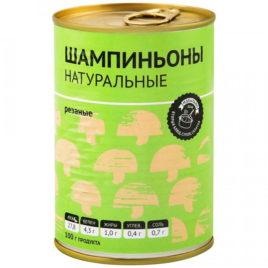 

Шампиньоны ВкусВилл натуральные резаные 400 г