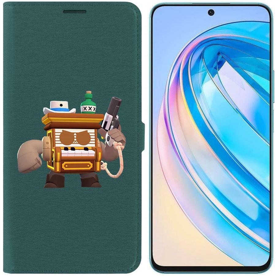 

Чехол-книжка Krutoff Eco Book для Honor X8a Brawl Stars-8-БИТ из салуна (зелёный опал)