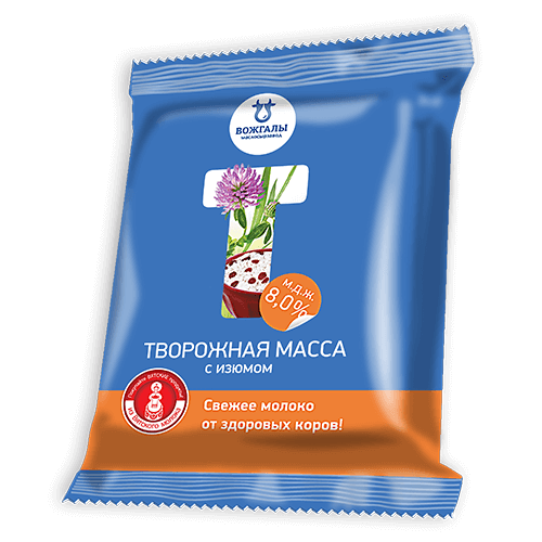 

Творожная масса Вожгалы маслосырзавод 8% бзмж 200 г