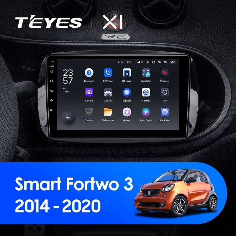 Штатная магнитола Teyes X1 4G 232 Mercedes Benz Smart Fortwo 3 C453 A453 W453 2014-2020 2820000₽