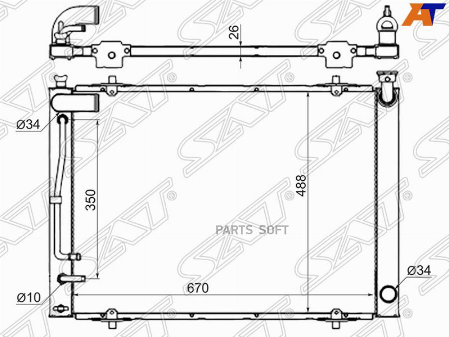 

Радиатор Toyota Alphard 2Az 02-05 Sat Ty0030-Anh10