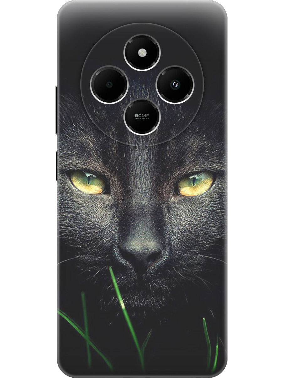

Силиконовый чехол на Xiaomi Redmi 14C, Poco C75 с принтом "Кошка в темноте", Прозрачный;серый;черный, 786715712