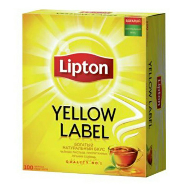 Чай черный Lipton Yellow Label в пакетиках 2 г х 100 шт