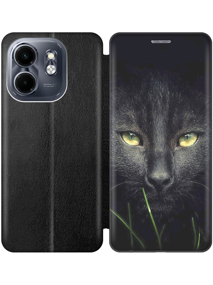 

Чехол-книжка на Infinix Hot 50i/Smart 9 с принтом "Кошка в темноте" черный, Черный;серый, 786719312