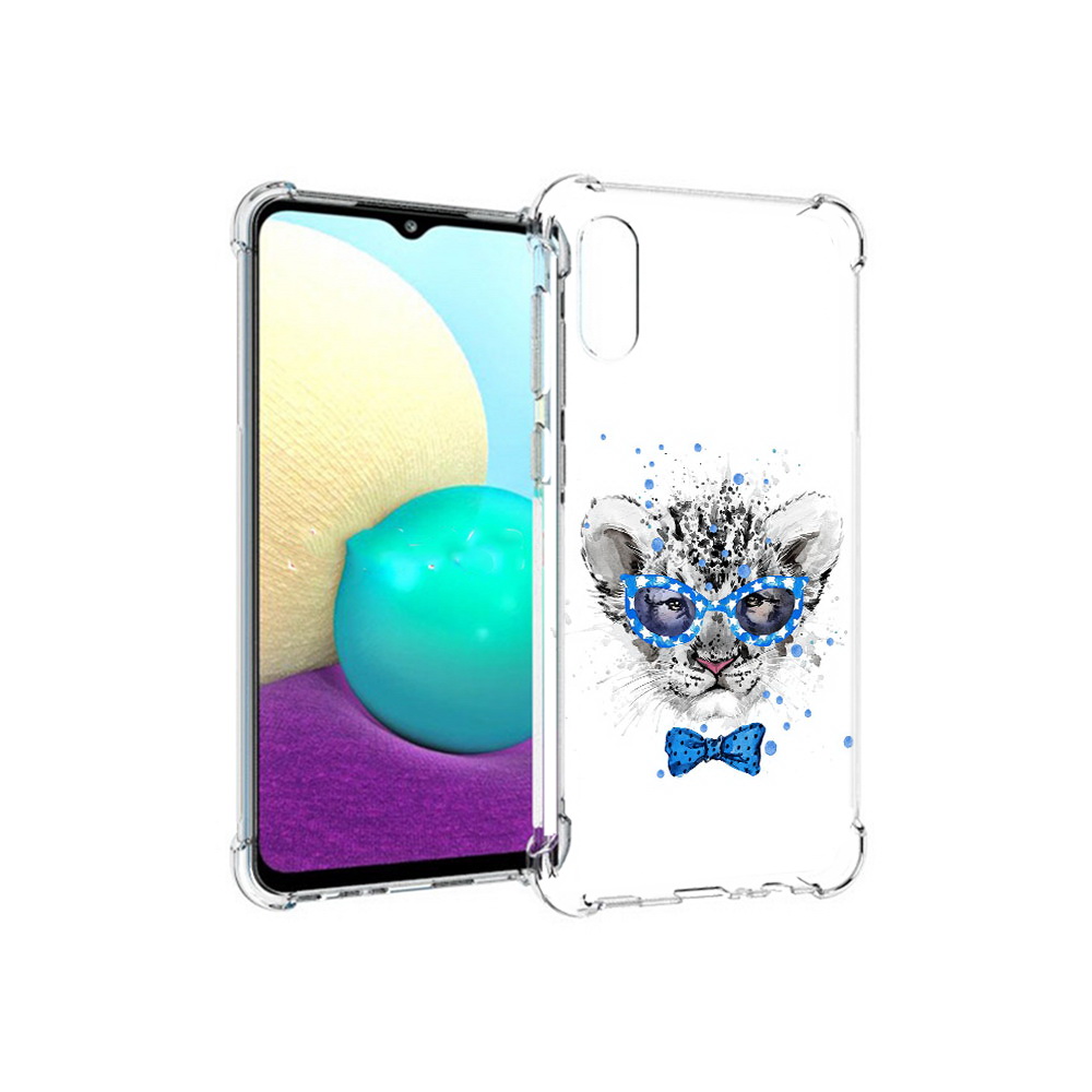 

Чехол MyPads Tocco для Samsung Galaxy M02 тигренок с бабочкой (PT157689.478.642), Прозрачный, Tocco