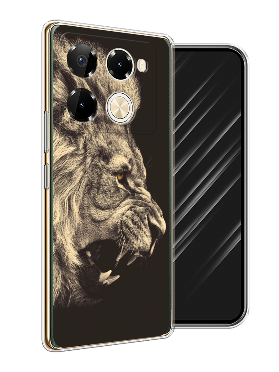 

Чехол Awog на Infinix Note 40 Pro 5G/Note 40 Pro Plus "Львиный рык 2", Бежевый;черный, 3105950-1